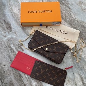 NIB Brown Signature Monogram Pochette Bag